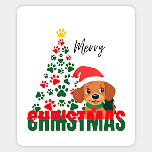 Little dog Christmas tree Merry Christmas ,Brafdesign Magnet